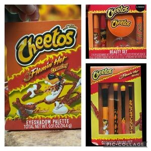 Cheetos Flamin' Hot Eyeshadow Palette and Beauty Set Bundle